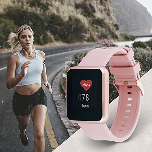 X-WATCH 54043 Keto Sun Reflect - Smartwatch, Monitor de Ejercicio, pulsómetro, Resistente al Agua IP68, batería hasta 20 días, Android e iOS, Color Plateado