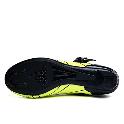 Zapatillas de Ciclismo Hombre Zapatos de Bicicleta Carretera Mujer Ciclismo de Interior Peloton Compatible con Tacos SPD y Look Delta Green 275