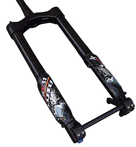 ZHTT Amortiguador de Aire Horquilla de Bicicleta de 26"Pulgadas Horquilla Invertida de Bicicleta MTB Tubo cónico Carrera de 1-1/2" Eje pasante de 150 mm Horquilla de suspensión de Bicicleta de 15 mm