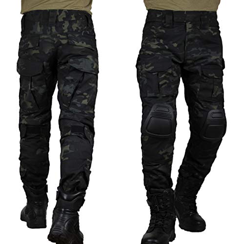 zuoxiangru Pantalones tácticos multicámara para Hombres Multi-Bolsillos Camuflaje Militar Pantalones de Caza de Combate Airsoft al Aire Libre con Rodilleras (Aymch, Tag 30)