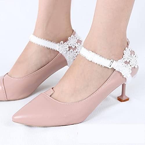 1 par de tacones altos Paquete de cordones con correas antideslizantes sueltas Zapatos de encaje para mujer Accesorios para zapatos de banda Venta al por mayor Dropshipping-Negro, China