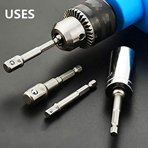 3 piezas Hexagon Socket Adapter Socket Adaptador Socket Wrench 1/4", 1/2", 3/8" + Socket Adaptador 4 piezas 1/4 a 3/8-3/8 a 1/4-3/8 a 1/2-1/2 a 3/8