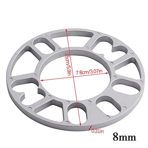 4PCS Separadores de Ruedas Universales Cuñas de Aleación de Aluminio Espaciador Modificadas Espesor De 3/5/8/10 Espaciadores De Ruedas Universales 4/5/6 Agujeros (8mm)