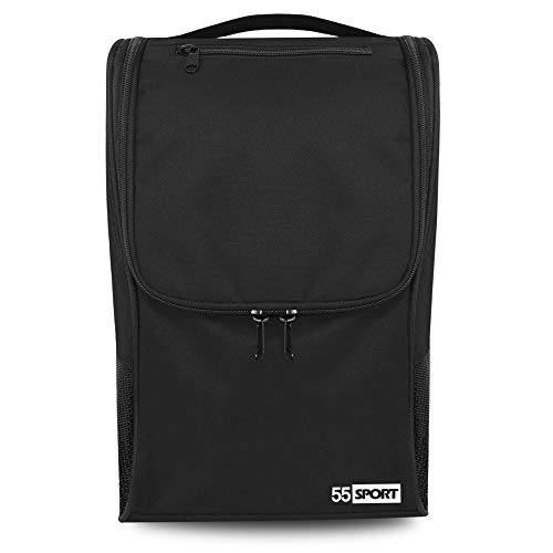 55 Sport Ventilated Shoe Bag with Zipped Pocket - Black