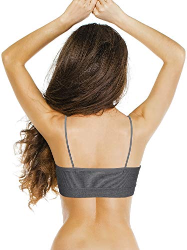 6 Piezas Sujetadores con Rellenos sin Aros y Costuras Sujetador de Tubo con Cuello V Sujetador de Camisola con Tirantes Elásticos Sujetador de Bandeau Triángulo (XL-XXL) (S-M)