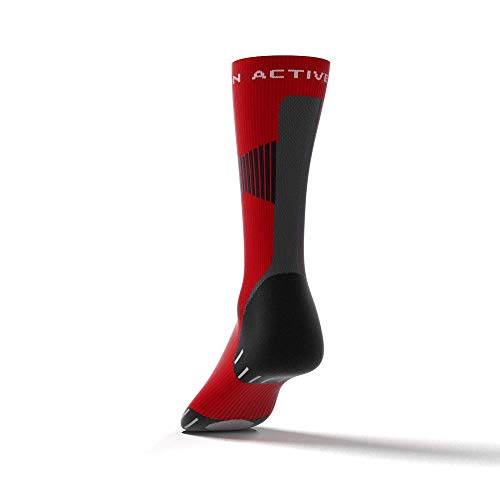 Active Compression Patines Nordic Race Socks – Calcetines de esquí de fondo/ocke con compresión – Rojo/Negro