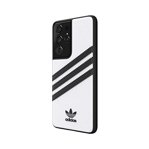 adidas 44763 - Funda para Samsung Galaxy S21 Ultra, Carcasa a Prueba de caídas, Bordes elevados, Color Blanco y Negro