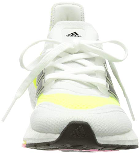 adidas Ultraboost 21 W, Zapatillas para Correr Mujer, FTWR White/Core Black/Solar Yellow, 38 EU