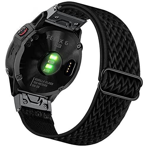 Ahayo Correa de reloj elástica de 22 mm para Fenix 6 / Fenix 5 / Instinct, correa de muñeca de nailon suave y elástica para Garmin Fenix 6 Pro / Sapphire, Quatix 6, Forerunner 935/945, Quick Fit 22mm