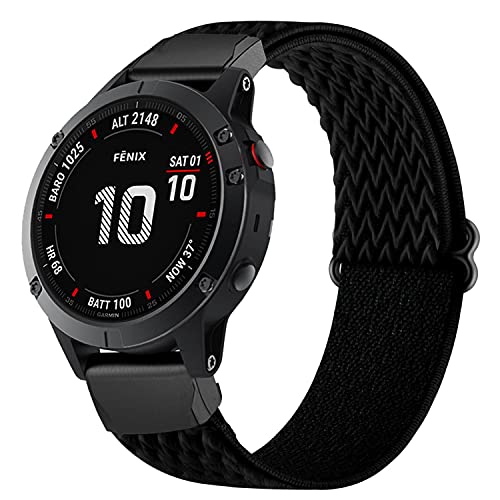 Ahayo Correa de reloj elástica de 22 mm para Fenix 6 / Fenix 5 / Instinct, correa de muñeca de nailon suave y elástica para Garmin Fenix 6 Pro / Sapphire, Quatix 6, Forerunner 935/945, Quick Fit 22mm