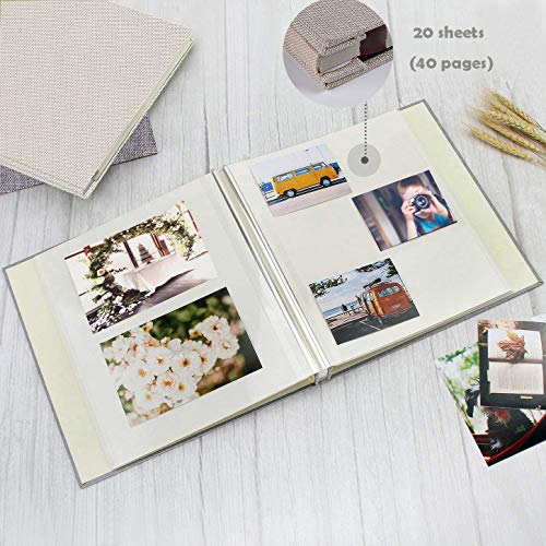 AIOR Album Fotos Autoadhesivo, Impermeable Album de Fotos para Pegar y Escribir, DIY Scrapbook Album para Aniversario de Boda de Oro Cumpleaños Navidad para Mujer Novia Regalos, Beige