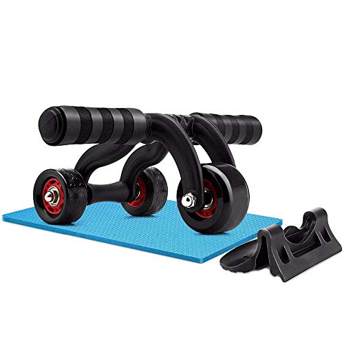 Aiwer Atlético 3 Rueda Sin Ruido Rueda Abdominal Rodillo AB Fitness Entrenamiento Muscular Ejercicios Brazo Pierna Strengthing Gear Rollers con colchón