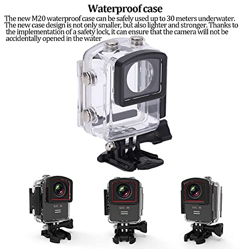 Akozon Carcasa de la cámara Carcasa de protección a Prueba de Agua M20 Carcasa de protección a Prueba de Agua 30M Buceo para SJCAM M20 Accesorio subacuático para cámara de acción