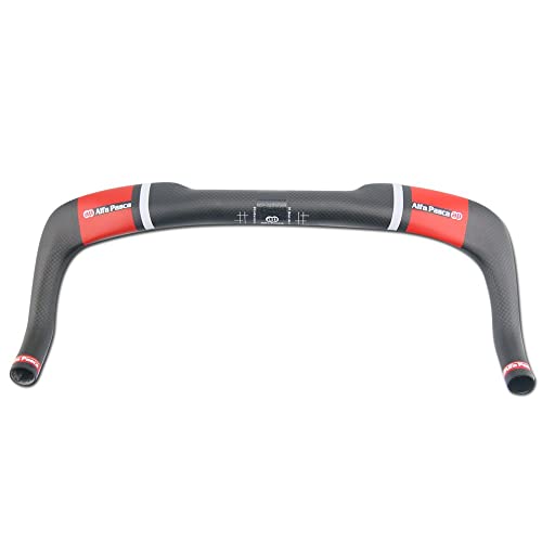 Alfa Pasca Fibra de Carbono Resto TT Barra para Fixed Gear Bicicleta Manillar 400 / 420 / 440 mm (3K Mate , 400mm)