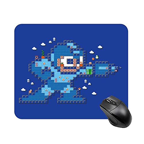 Alfombrilla de Mesa de Juegos Antideslizante de Alta Velocidad Megamaker Megaman, Alfombrilla de ratón con Base de Goma Cuadrada para Oficina, Alfombrilla de Escritorio pequeña Personalizada