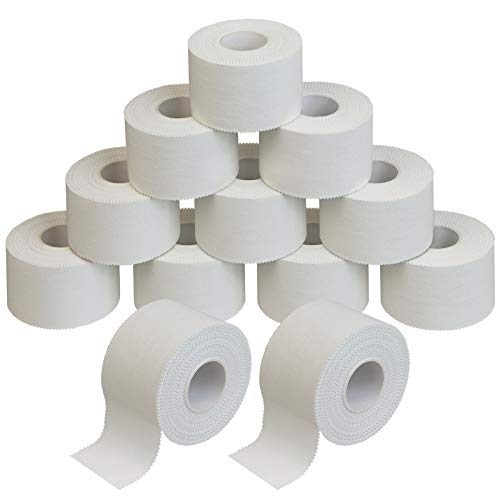 ALPIDEX 12 x Cinta Adhesiva Deportiva 3,8 cm x 10 m Sport Tape, Color:Blanco