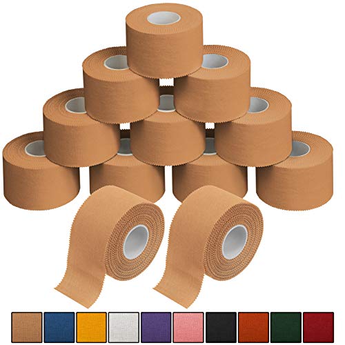 ALPIDEX 12 x Cinta Adhesiva Deportiva 3,8 cm x 10 m Sport Tape, Color:de Color Carne