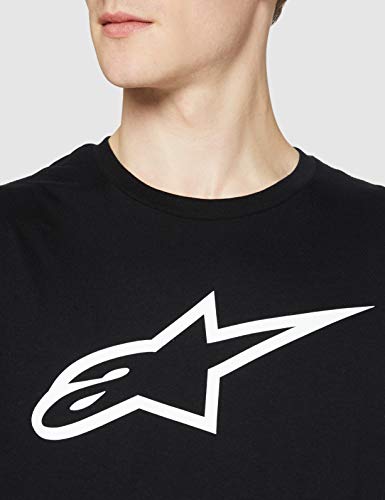 Alpinestars - Camiseta con Cuello Redondo de Manga Corta para Hombre, Color Blanco (Black/White), Talla Small