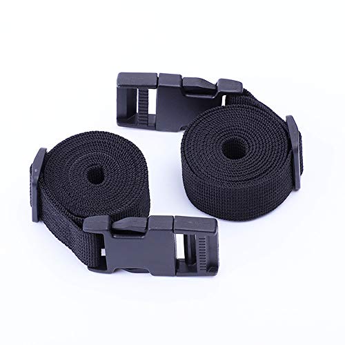 AMACOAM Cinchas de Amarre con Hebillas de Plastico de Liberación Rápida Correa Maleta de Nylon Cinchas de Sujeción de Carga Bandas de Fijación para Equipaje de Compresión 25 mm x 1.5 m Negro 4 Piezas