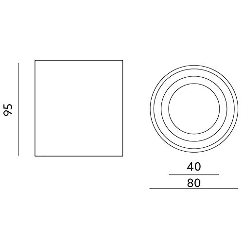 Aquarius Round Gu10 - Lámpara de techo led (aluminio y metal, IP44), color negro