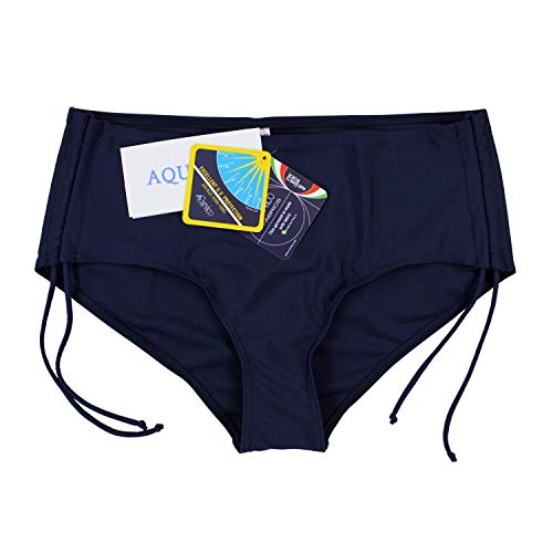 Aquarti Braguita de Bikini con Cordón Ajustable para Mujer, Azul Oscuro, 52