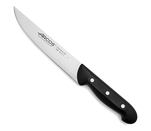 Arcos Maitre, Cuchillo Cocina, Acero Inoxidable Nitrum 180 mm, Mango Polipropileno Negro