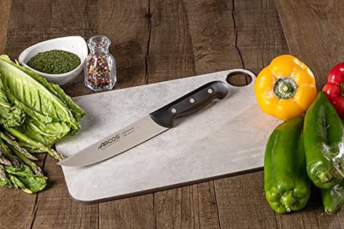 Arcos Maitre, Cuchillo Cocina, Acero Inoxidable Nitrum 180 mm, Mango Polipropileno Negro