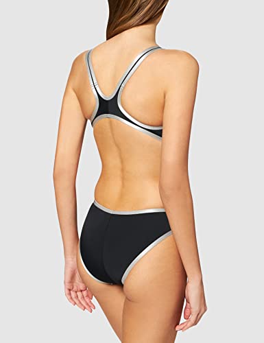 Arena W Biglogo One Piece Bañador Deportivo, Mujer, Negro (Negro/plateado), 44