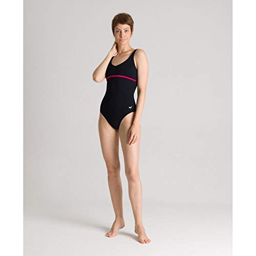 ARENA W U Clip Back One Piece Bañador Bodylift Mujer Mizuki Copa B, Black-Black-Calypso, 42