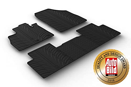 AROBA GL0785 con borde elevado DS DS7 Crossbak a partir de 01.2018 > borde elevado, 5 piezas, color negro, alfombrillas de goma para coche, ajuste perfecto