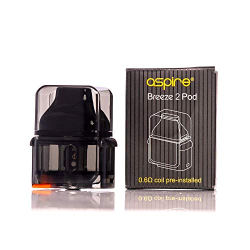 Aspire Breeze 2 Pod de reemplazo de 2 ml (Con bobina de 0.6ohm) No contiene nicotina ni tabaco