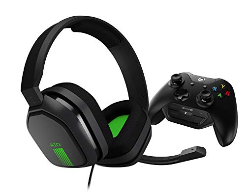 ASTRO Gaming A10 Auriculares alámbricos y MixAmp M60 Mando, Astro Audio, Dolby Atmos, Control de Balance de Juego/Voz, para Xbox Series X|S, Xbox One - Gris/Verde