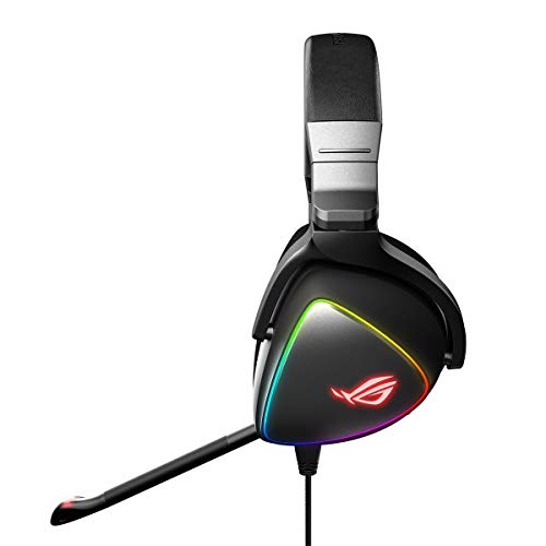 ASUS ROG Delta - Auriculares gaming RGB (Hi-Res ESS Quad-DAC, efecto de iluminación circular RGB y conector USB-C compatible con PC, PS5, XBOX Series X, Nintendo Switch y móviles) Negro