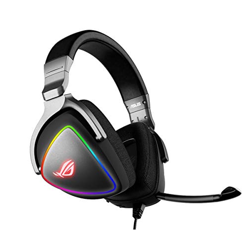 ASUS ROG Delta - Auriculares gaming RGB (Hi-Res ESS Quad-DAC, efecto de iluminación circular RGB y conector USB-C compatible con PC, PS5, XBOX Series X, Nintendo Switch y móviles) Negro