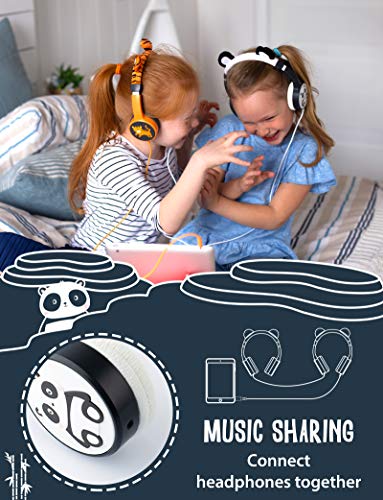 Auriculares Planet Buddies para niños, Auriculares Cable Plegables de Volumen Seguro con Uso compartido de música, Auriculares de para niños, Ideales para Viajes, teléfono, Tableta y Kindle - Panda