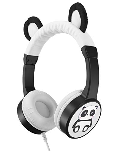 Auriculares Planet Buddies para niños, Auriculares Cable Plegables de Volumen Seguro con Uso compartido de música, Auriculares de para niños, Ideales para Viajes, teléfono, Tableta y Kindle - Panda