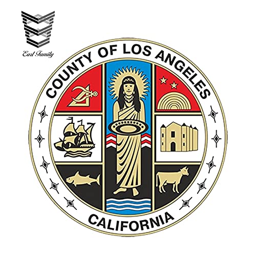 A/X Sticker de Carro 13cm X 13cm Estilo de Coche Sello del Condado de Los Ángeles, Pegatina de Parachoques de California, Accesorios de Parachoques Impermeables para Ventanas