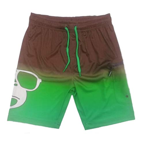 Bañador de Hombre y Niño Surfero Kahuna Store Shorts de baño Verde Degradado Cordón verde, Bolsillo Lateral cierre de Cremallera Cintura elástica Secado rápido Talla (S,M,L,XL,XXL) (Extra Grande, x_l)