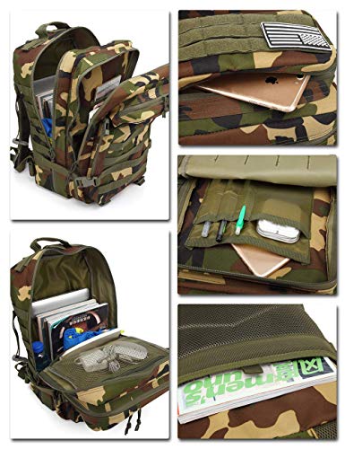 BBYaki Mochila Camuflaje Asalto Militar 40L, Mochila Táctica Molle Mochila Alpinismo Senderismo Actividades Aire Libre Camping,CP