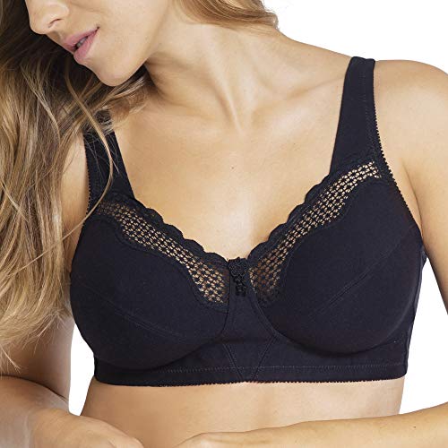 Bestform Cotton Comfort Full Cup - Sujetador para mujer, Negro, 100D (Talla de fabicante: 38D)