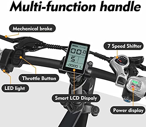 Bicicleta eléctrica de Bicicleta Plegable de 20 Pulgadas de ebike 48 v 18Ah Bicicletas eléctricas de montaña,Bicicleta electrica Fat Bike Ciudad de E-Bike para Adultos, Hombres y Mujeres (KF6)