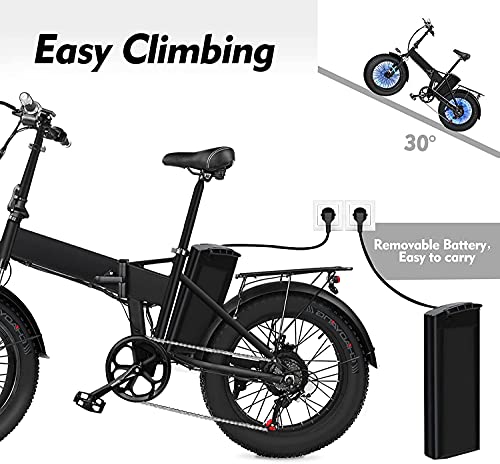 Bicicleta eléctrica de Bicicleta Plegable de 20 Pulgadas de ebike 48 v 18Ah Bicicletas eléctricas de montaña,Bicicleta electrica Fat Bike Ciudad de E-Bike para Adultos, Hombres y Mujeres (KF6)