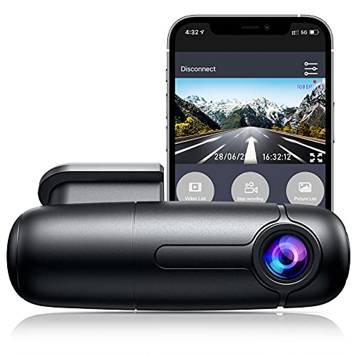 Blueskysea B1W WiFi Mini Cámara del coche Dash cam Grabador de video del vehículo 360 grados Lente giratoria 1080p 30fps G-Sensor Grabación en bucle