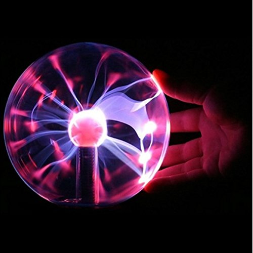 Bola de plasma mágica, flashes Plasma Ball de 6 pulgadas, sensible al tacto lámpara de bola mágica para decoración creativa y regalo novedoso, 220 V, luz roja