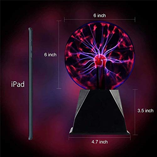 Bola de plasma mágica, flashes Plasma Ball de 6 pulgadas, sensible al tacto lámpara de bola mágica para decoración creativa y regalo novedoso, 220 V, luz roja