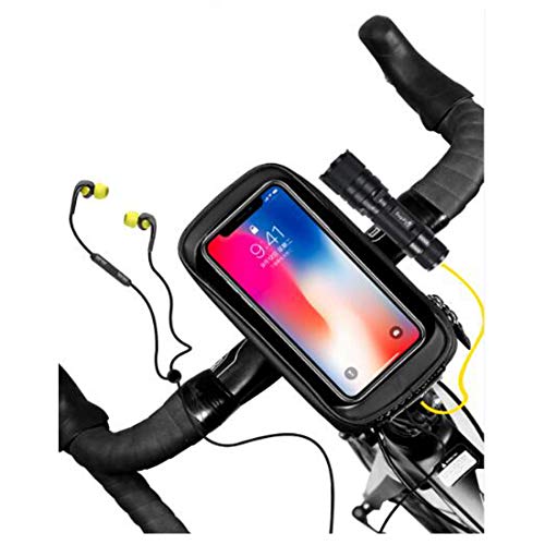 Bolsa para manillar de bicicleta, soporte para teléfono de bicicleta, impermeable bolsa de tubo frontal superior para bicicleta, para iPhone 12 11 Pro Max XS XR X 8 Plus smartphone por debajo de 6.5''