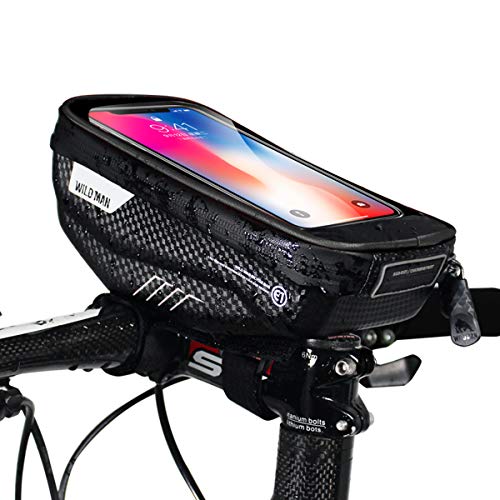 Bolsa para manillar de bicicleta, soporte para teléfono de bicicleta, impermeable bolsa de tubo frontal superior para bicicleta, para iPhone 12 11 Pro Max XS XR X 8 Plus smartphone por debajo de 6.5''