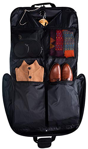 Bolsa Portatrajes de Viaje para 3 Trajes Hombre, Grande XL Funda para Ropa y Traje con Correa para el Hombro Ajustable, El Equipaje de Mano de Cabina, Carry on para Negocios, Regalos Originale