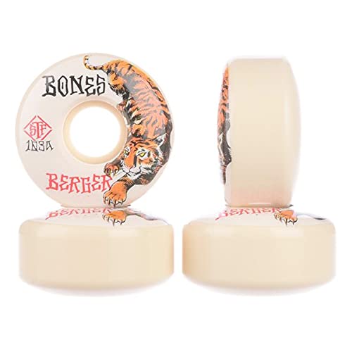 Bones Wheels STF Berger The Hunter V3 Slims - Ruedas para monopatín (52 mm, 103A), color blanco