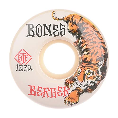 Bones Wheels STF Berger The Hunter V3 Slims - Ruedas para monopatín (52 mm, 103A), color blanco